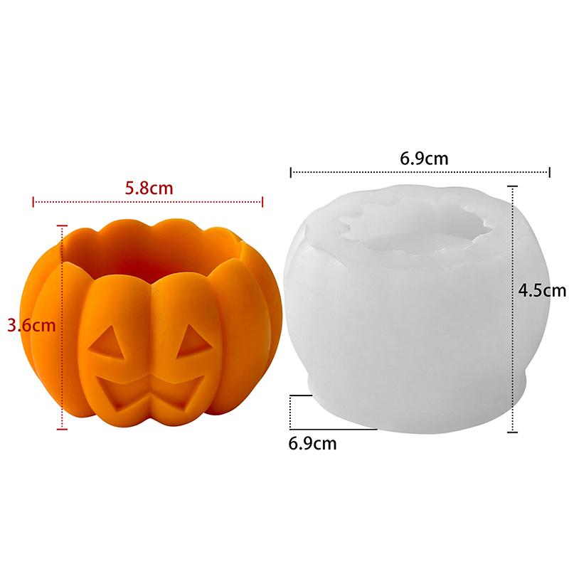 DIY 3D Silicone Pumpkin Mold for Candle Aromatherapy Halloween Ghost Room Decor