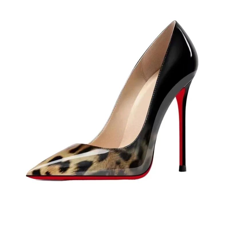 Ladies Shoes 2025 New Hot Sale Shallow Elegant Women's High Heels Fashion Leopard Print Party Pumps Women Sexy Pointed Toe Heels