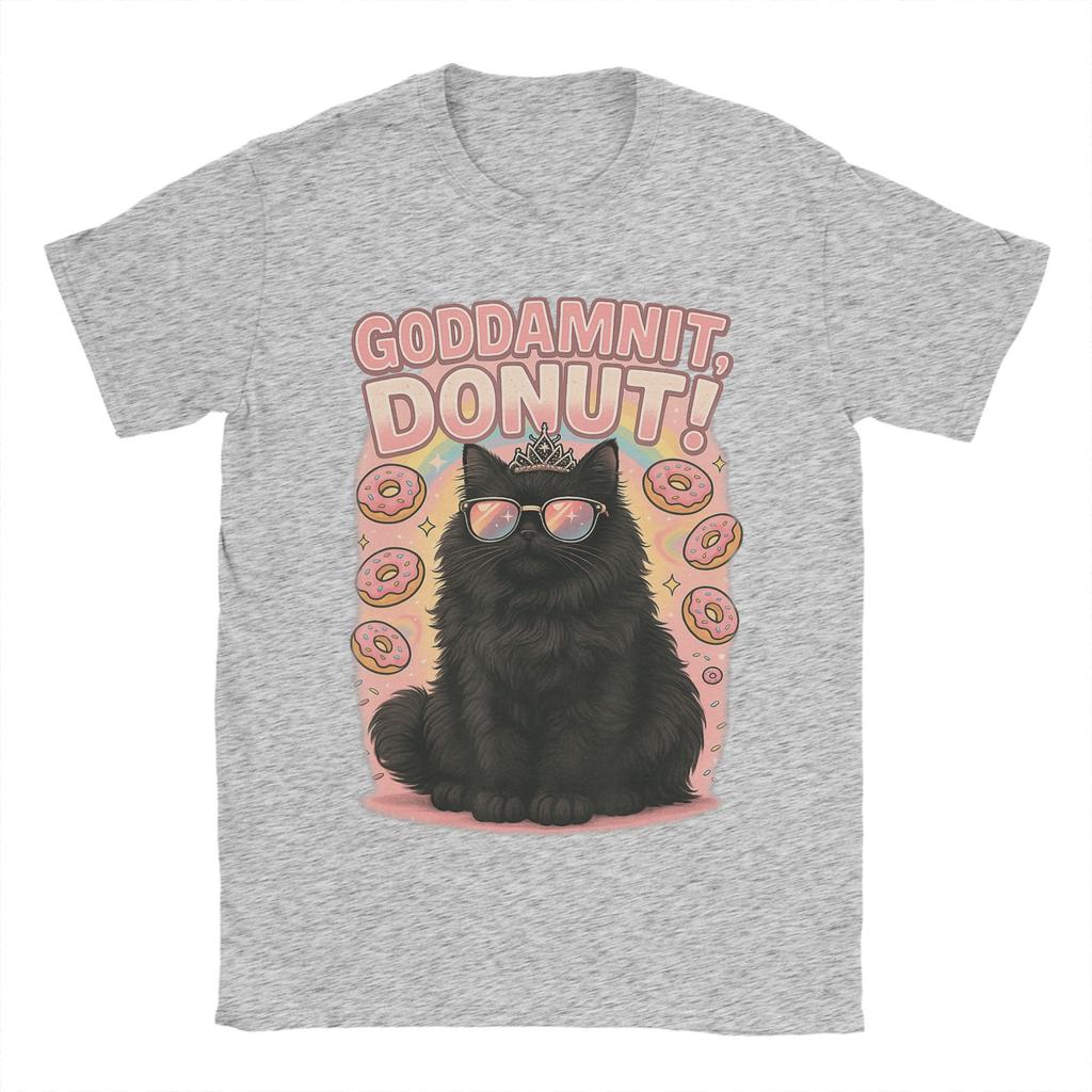 Streetwear T Shirt Summer Goddammit Donut Princess Cat Trendy Cool TShirts Cotton Tee Shirt for Man Awesome Short Sleeve Tees