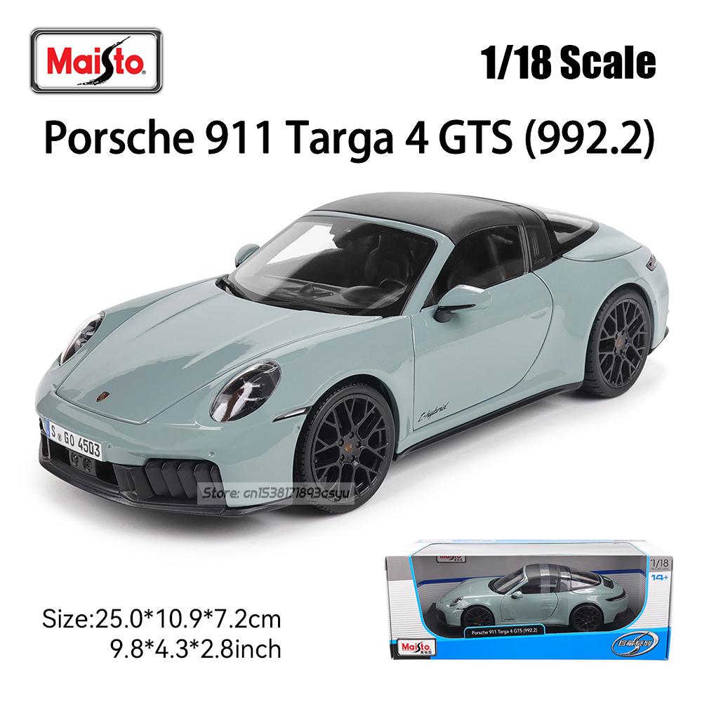 

Maisto 1:18 Porsche 911 Tarqa 4 GTS (992.2) Brand Alloy Car Model Static Die Casting Model Collection Gift Toy Gift Black base