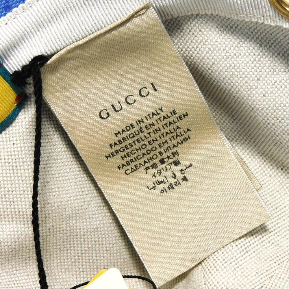 Used Adidas GG Crystal Bucket Hat 9539 724628 3HANY 4377 7919 Double G Trefoil Logo M 22.4" Blue Unisex from Japan