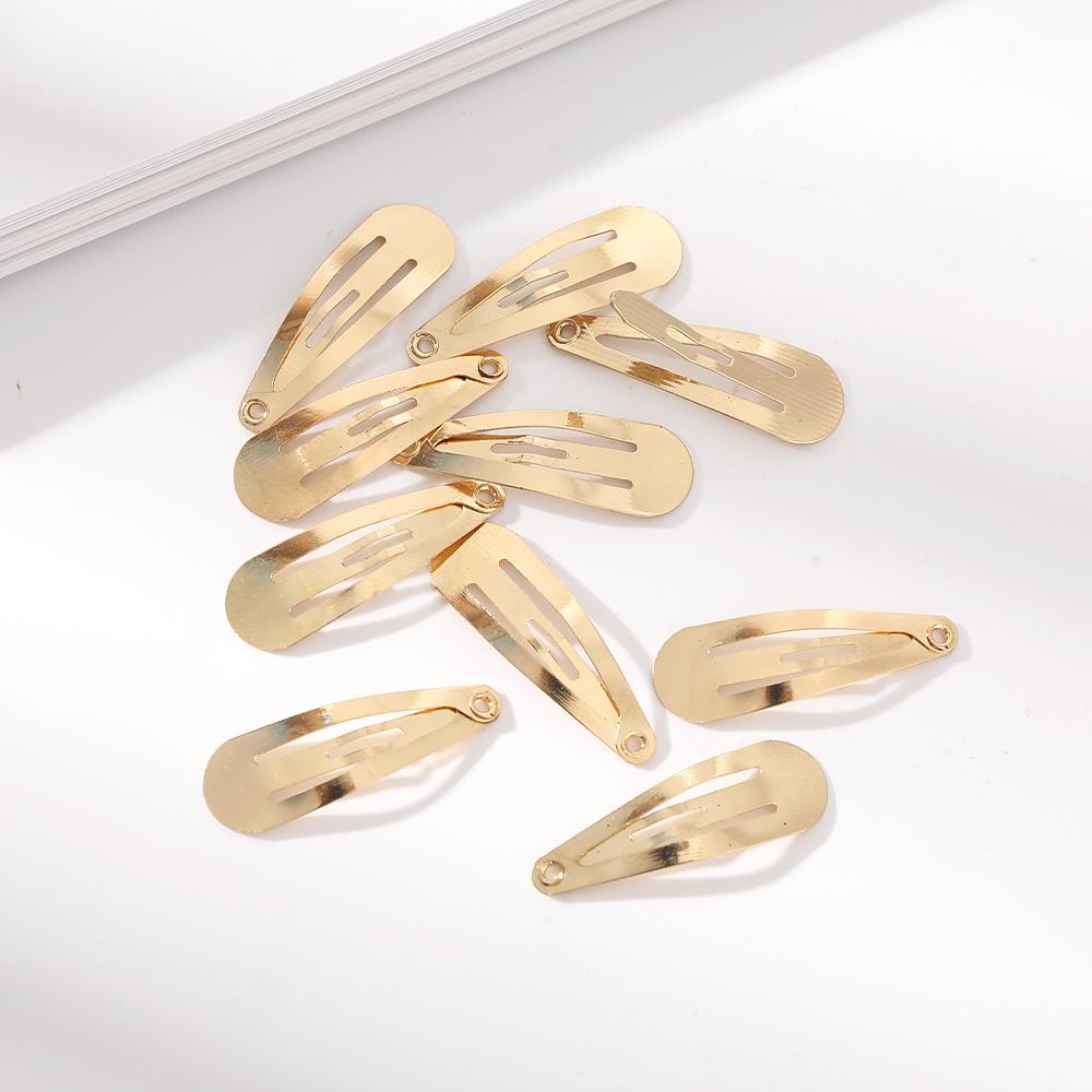 10/20/50 szt. 3 cm Srebrne Złote Y2K Klipsy do Włosów w Kształcie Kropli Wody BB dla Dziewcząt Metalowe Klipsy Sprężynowe Spinki do Włosów Akcesoria do Włosów