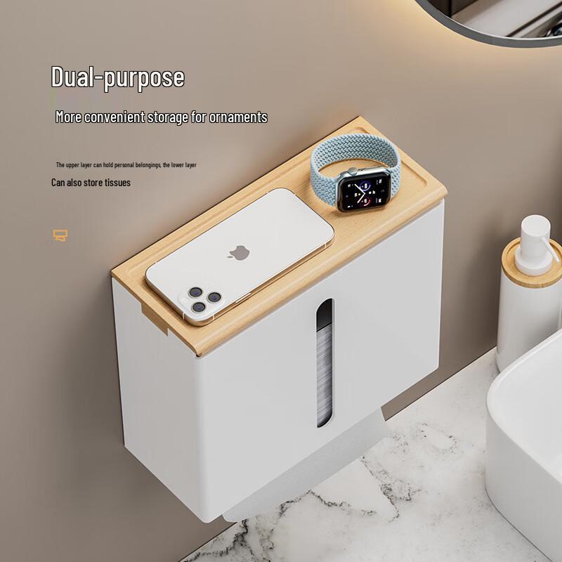 Wall-Mounted Drill-Free Bathroom Tissue Holder