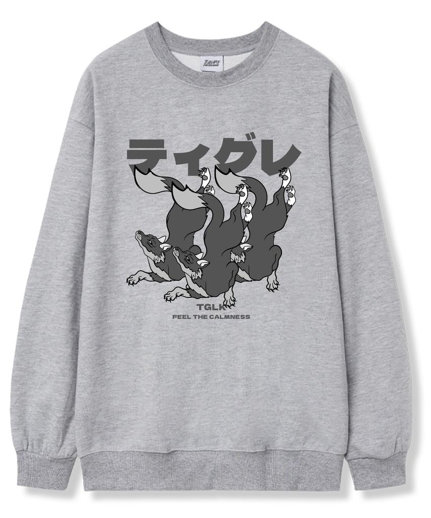 TI.GLAKE Three Wolf Oversized French Terry Sweatshirt 6 Colors