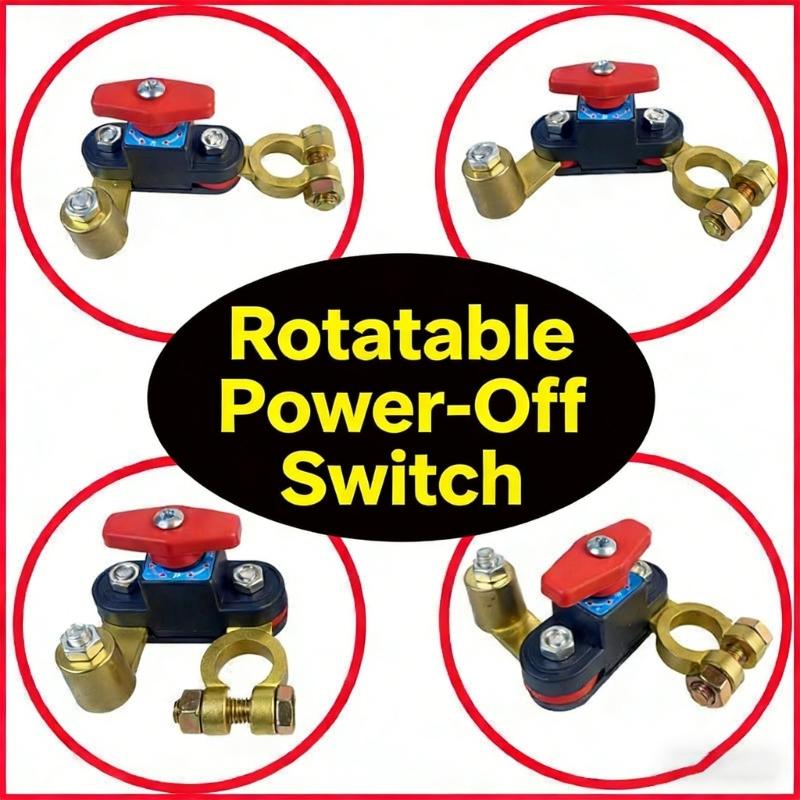 Car Battery Power Cut-Off Convert Breaker, Adjustable Unpolluted Copper Stable Transmission High Conductivity 12v-24v Disconnect Convert Smart for Car