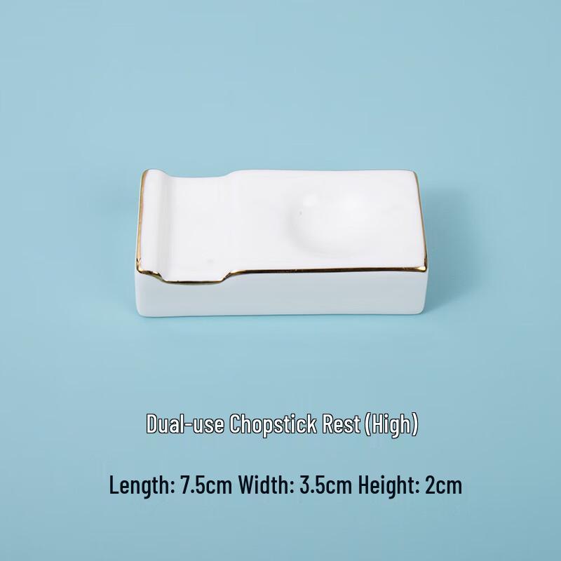 

Qianxing Ceramic Gold-Rim Chopstick & Spoon Rests, 4-Pack