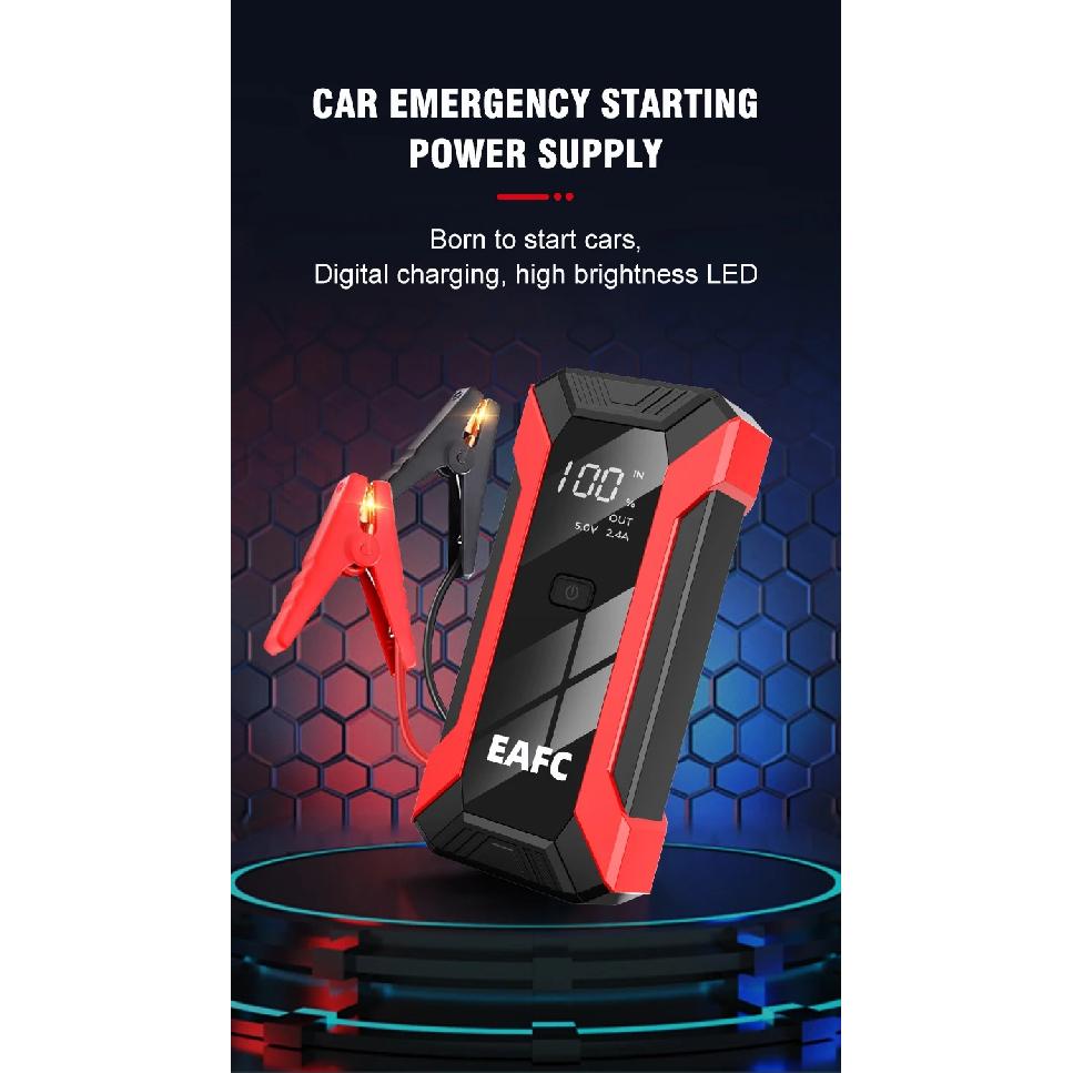 EAFC 12V Car Jump Starter PowerBank2000A /1200A Portable Car Battery Booster Charger Starting Device Emergency Start-up Lighting