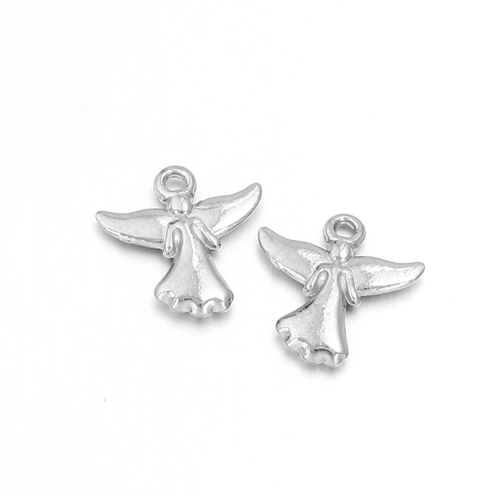 5pcs Stainless Steel Little Angel Charms Gold Steel Color Charms Pendant For Jewelry Making DIY Necklace Pendants Accessories