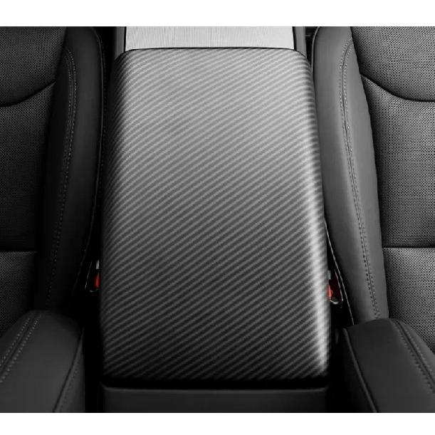 For Tesla Model Y Juniper 2025 Model 3 Highland Carbon Fiber ABS Case Center Console Arm Rest Lid Central Armrest Box Pad Cover