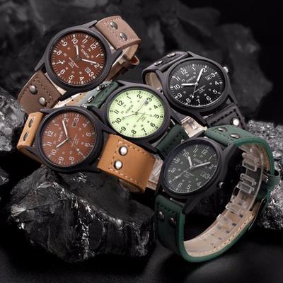 Vintage Classic Men's Waterproof Date Leather Strap Sport Quartz  Watch
