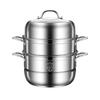 Three-Layer Multi-Functional 304 Stainless Steel Steamer Pot with Large Capacity for Steaming and Boiling