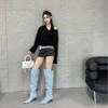 2025 Autumn New Pointed Thin High Heel Pleated Tall Cowboy Thin Sexy Nightclub Martin Knight Women's Boots