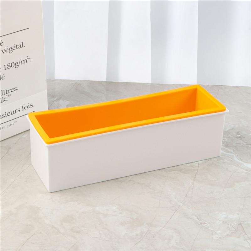 Plastic box + Silicone inner support Soap Mold 1200ml Mousse Cake Soap Mould DIY Multicolor Silicoen Loaf Cake Toast Mold