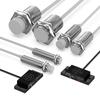 GTRIC M18 Capacitive Proximity Sensor 10-30V DC 3 Wires NPN PNP NO NC Flush Non-Flush Non-Metal Sensing Switch With 2m Cable