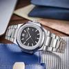 LONGLUX Men's Steel Strap Nautilus Watch Calendar Luminous Business Quartz Watch