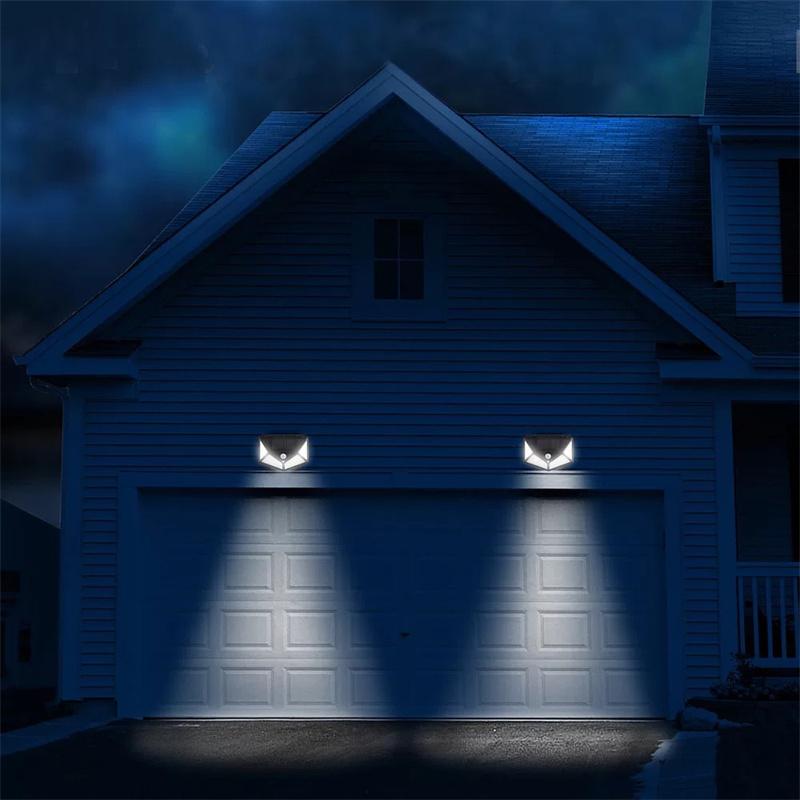 Newest Solar Lights Outdoor 100LED Wall Lamp 3 Modes Lighting Motion Sensor Security Wireless Waterproof Lights for Garden Decor