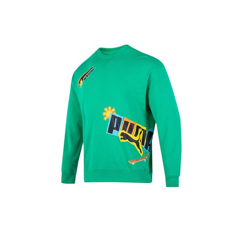 PUMA Classics Street Sport Crewneck Sweatshirt Green Men s 539968-36 L