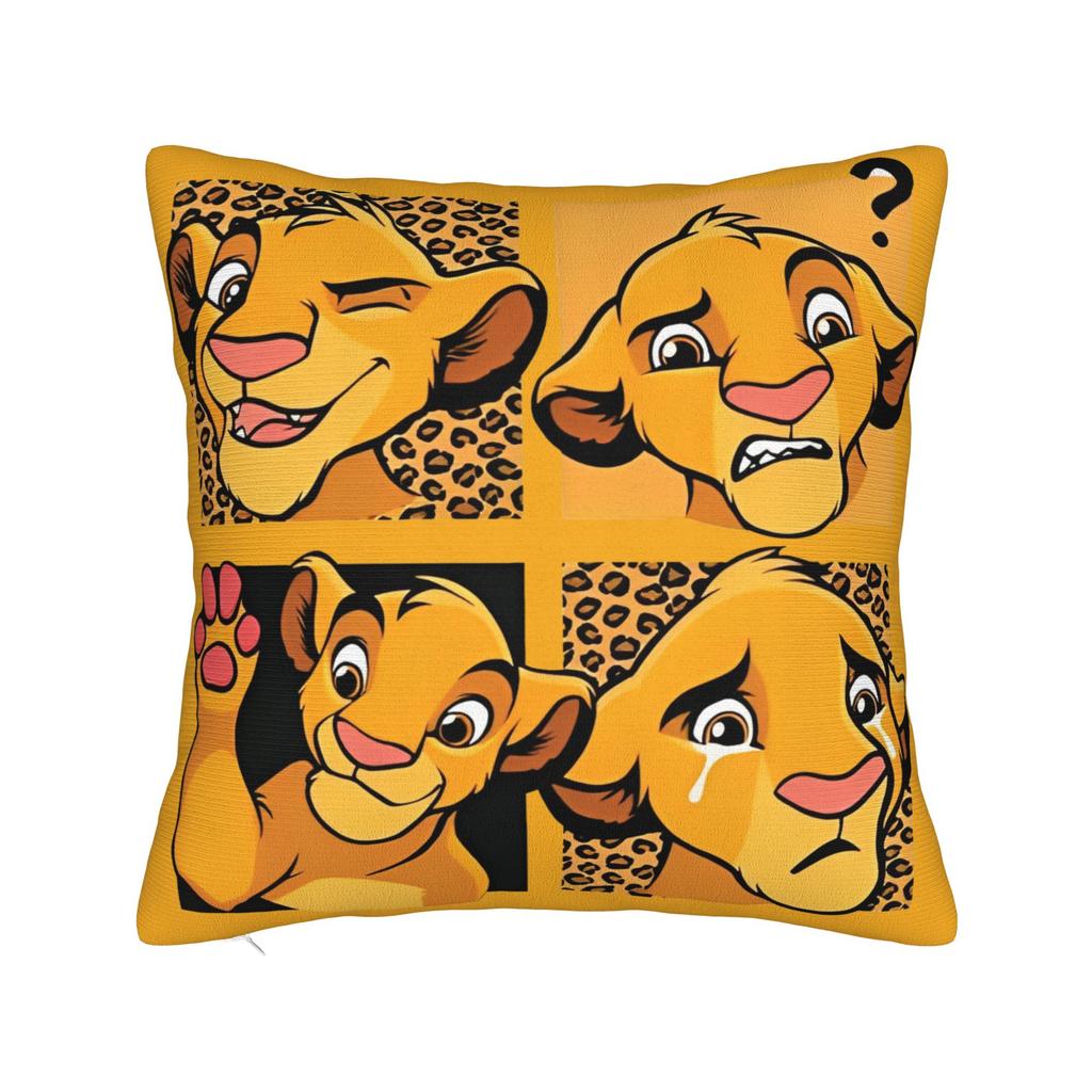 Król Lew Simba Kwadratowa Poszewka na Poduszkę Poliestrowa Poduszka Dekoracyjna , Nowatorska Poszewka Wystrój Domu