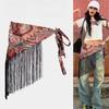 Long Skinny Scarf Belt Boho Waist Sash Tie Women Tassel Triangular Scarf Belt Retro Floral Waist Accessory for Dresses Jeans