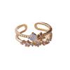Lightweight Luxury Cat's Eye Rhinestone Golden Ring - Niche Fairy-like Design