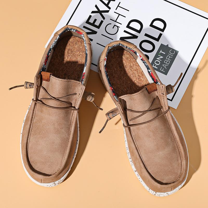 Fashion New Fashion Handmade Leather Casual Mens Walking Shoes Design Minimalist Loafers Low Top Lace-Up Driving Flats Plus Size 40-48