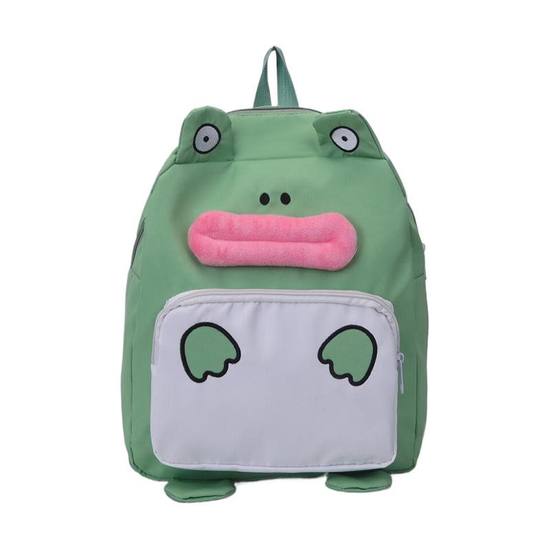 New Funny Casual Backpack Cute Cartoon Frog Student Schoolbag Korean Version Large-capacity Commuter Backpack