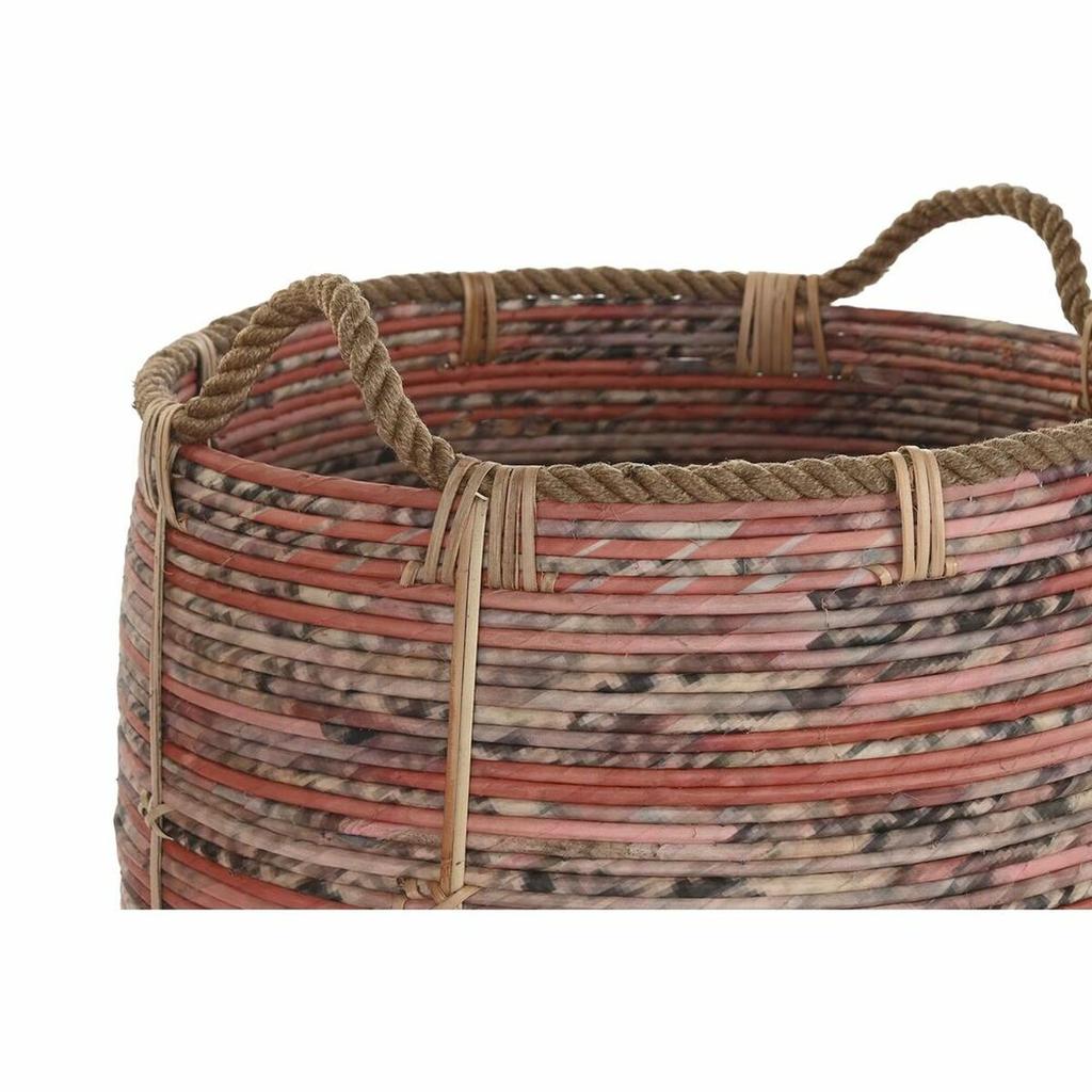 Basket Set DKD Home Decor Peach Natural Boho 52 X 52 X 58 Cm