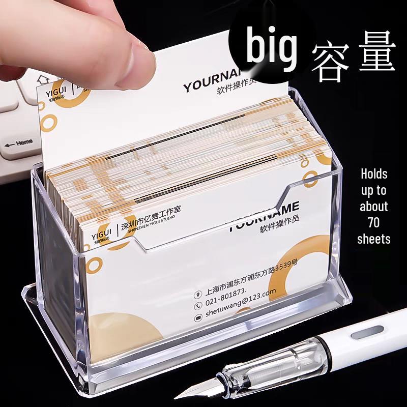 High Transparency Acrylic Business Card Holder Stand for Desktop Display and Storage