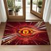 Manchester United Design Crystal Velvet Rug Soft Decorative Mat for Bedroom Entrance