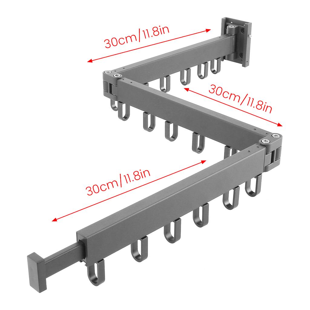 Wall-Mounted Foldable Aluminum Alloy Clothes Drying Rack Home Laundry Clothesline Hanger for Balcony Bedroom Kitchen Living Room