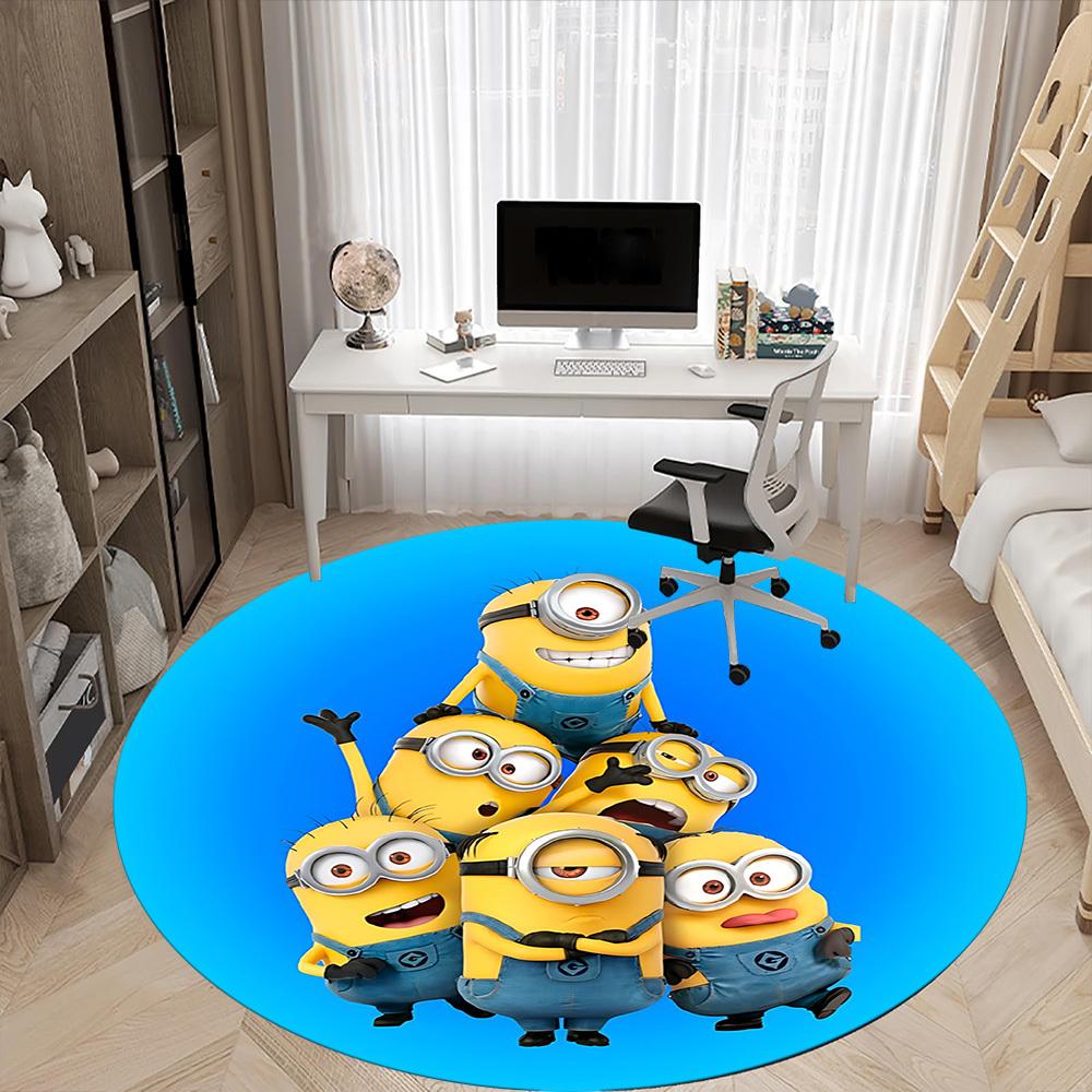 1pc Minions, Character Carpet, Round Non-Slip Durable Large Size Office Carpet, Suitable for Office,yy250908012