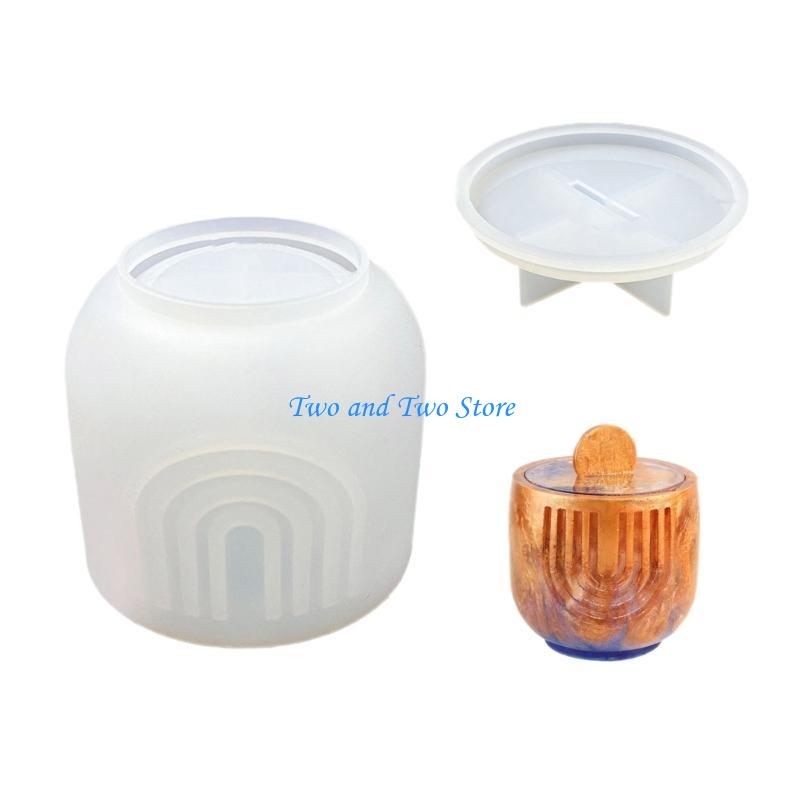 HX6F Jewelry Box Molds Striped Cup Molds for Jewelry Box Storage Container