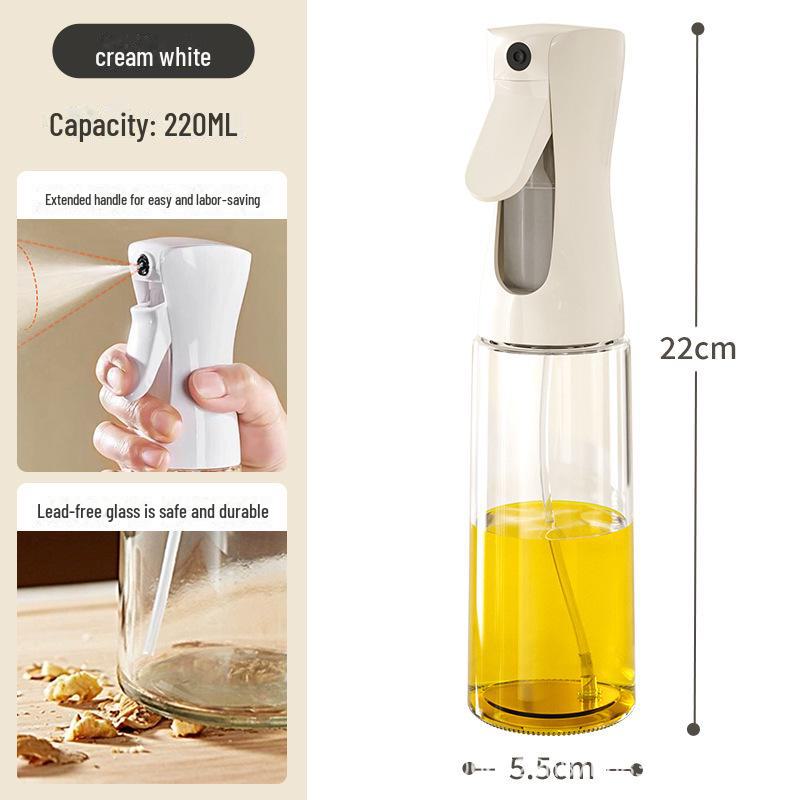 

Стеклянный флакон-распылитель для масла с фильтром - распылитель для кухни и барбекю 220ML белый