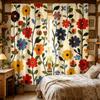 2PCS Digital Printed Curtains, Colorful Big Floral Vibrant Botanical, Rod Pocket Window Drapes for Living Room Bedroom Decor