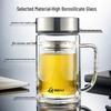 GIANXI Double-Layer Borosilicate Glass Tea Infuser Cup with Handle