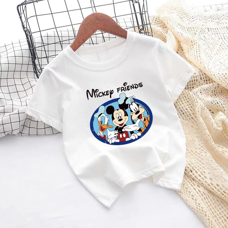 Unisex Kids' Pure Cotton Cartoon T-Shirt - Summer Short Sleeve