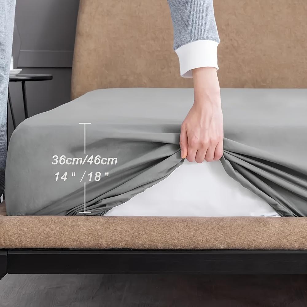 

Minimalist Black and White Gray Super Soft Fitted Sheet with Deep Pockets Mattress Protector Breathable Mattress Cover, Four Seasons Bedding 99cm*190cm серый