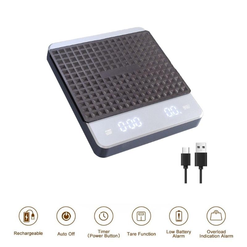 Lightweight Coffee Brewing Scale Not Slip Base & Small Timers for Camping Use