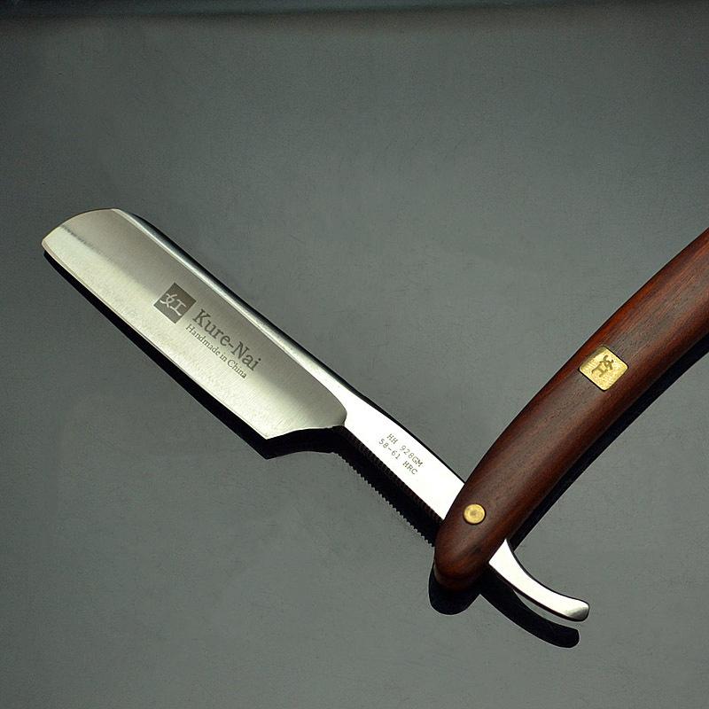 4 Stk./Set Friseursalon Manueller Rasierer Rasierwerkzeuge Sandelholzgriff S45C Kohlenstoffstahlklinge Rasiermesser