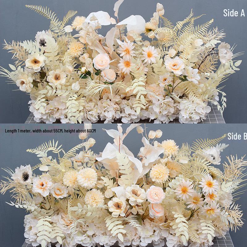 Artificial Flower Column Wedding Decorations with Car Delivery Ceremony and Roman Style Welcome Board