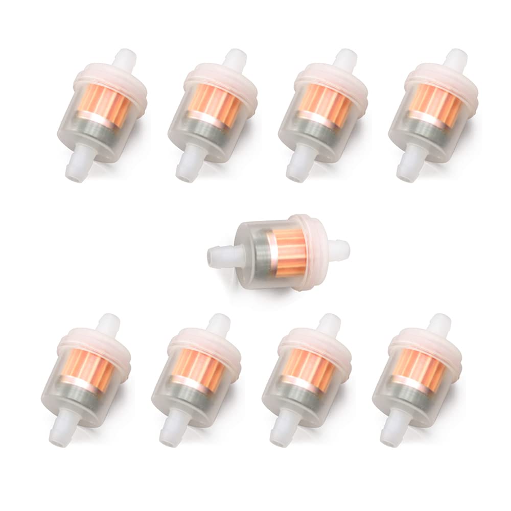 

[Set of 10] Universal Fuel Filter, Gasoline Filter, Compatible with Hose Diameter 0.2 -