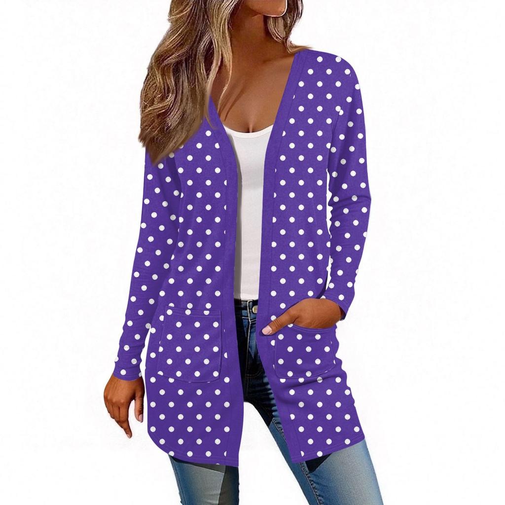 Women's Long Sleeve Cardigan Casual Jacket With Pockets Top