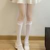 Lolita White Knee Socks Summer Thin Velvet High Thigh Socks Pure Lace Bow Stockings