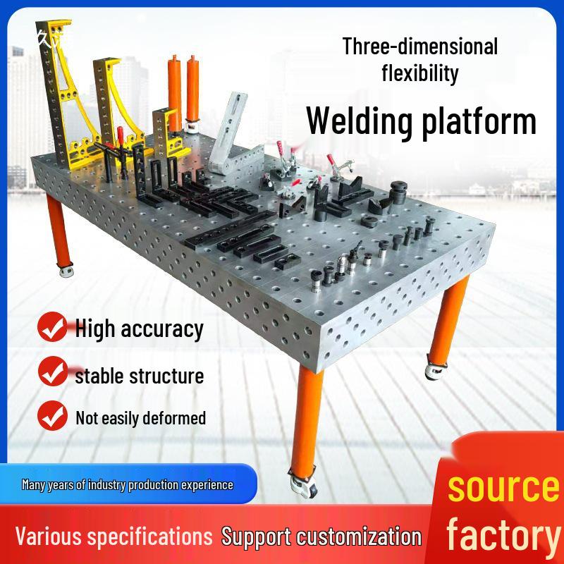 3D Cast Iron Welding Table with Multi-Functional Positioning Fixtures and Multi-Hole Combination Workbench.