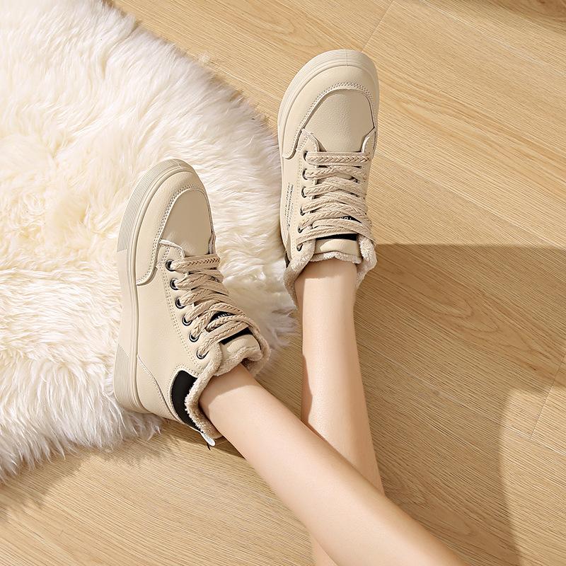 Sind Samt-High-Top-Schuhe Damen neue Winter warme weibliche Studenten Sportschuhe erhöhend Freizeitschuhe Q