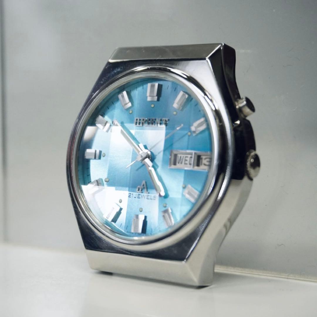 Used ORIENT Automatic Watch Cut Glass Mid Century