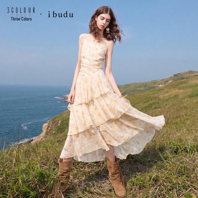 Women's Chiffon Floral A-line Camisole Dress