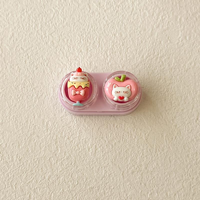 Cute Contact Lens Case Portable Drawer-Style Color Cartoon Contact Care Box Mini Drawer Plastic Travel Small Companion Box