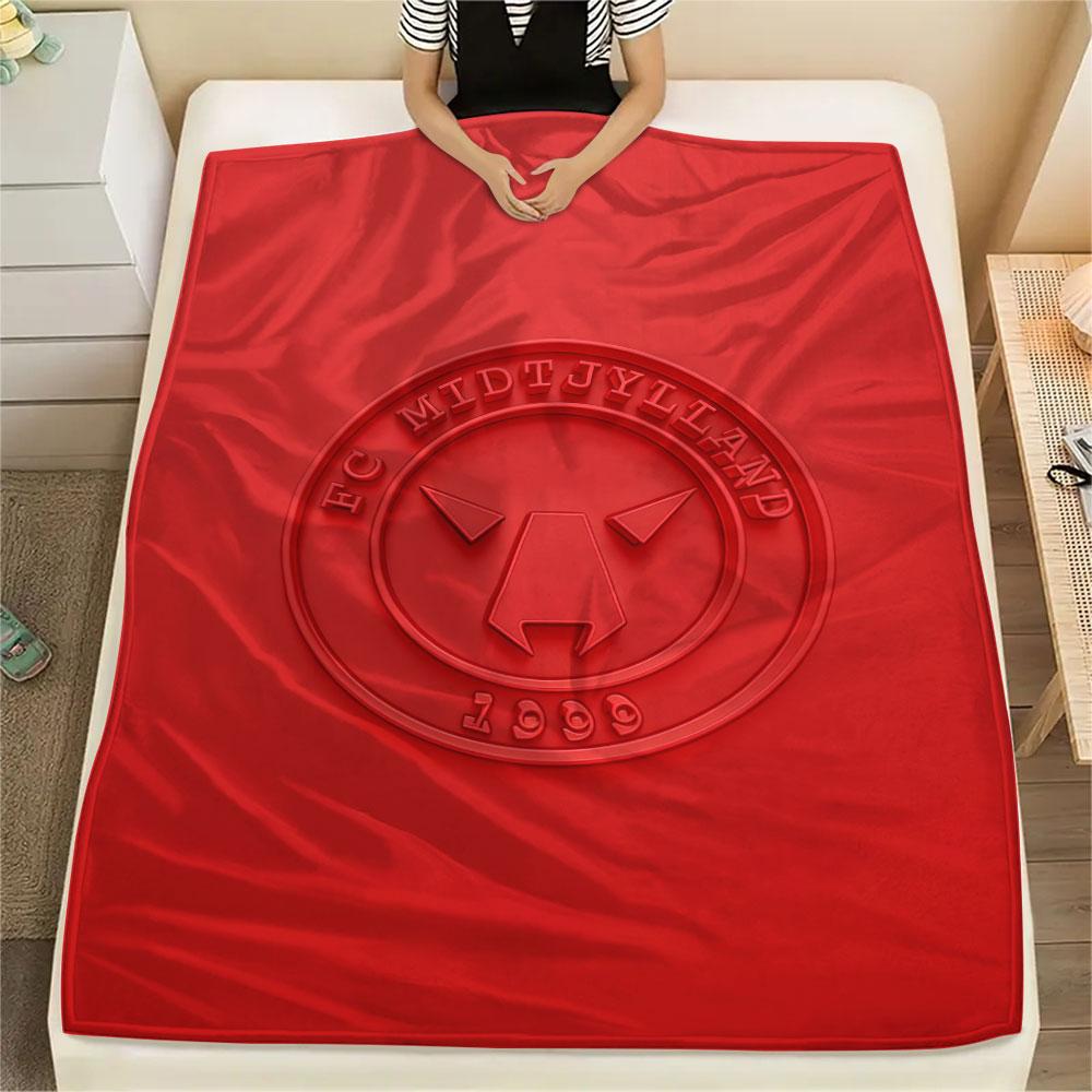 FC Midtjylland logo FlAannel Blanket, High quality Comfortable for All Seasons, Home Decor, Warmth and Comfort