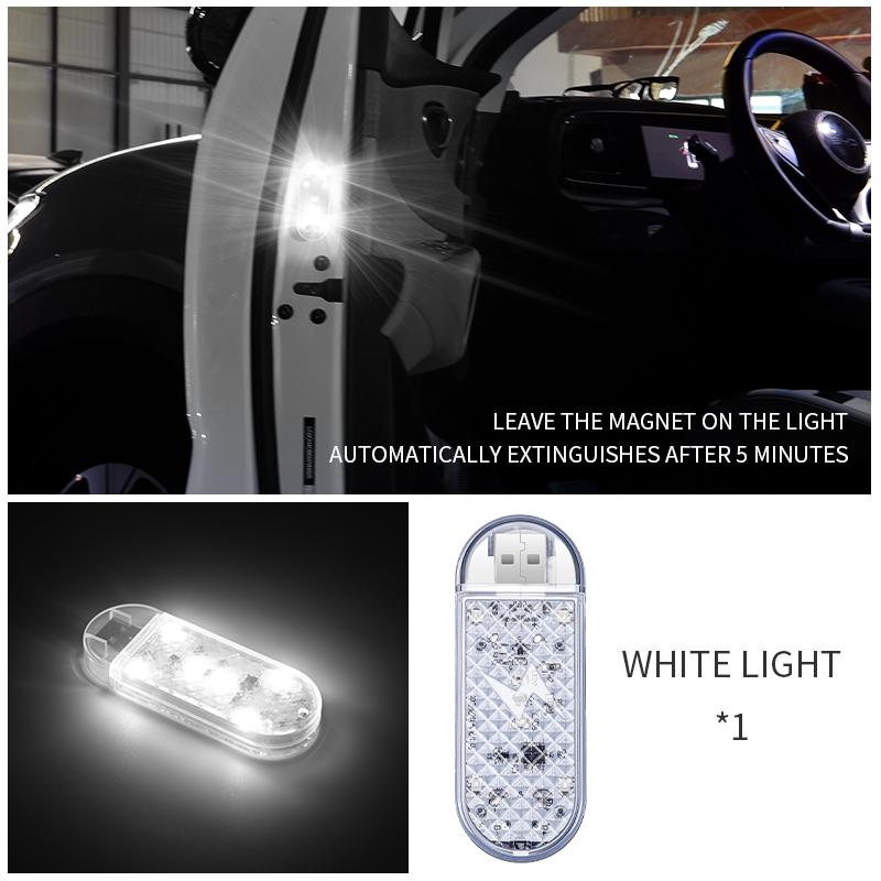1/2PCS Car RGB LED Door Strobe Warning Signal Lights USB Magnetic Welcome Light Safe Anti-collision Emergency Lamp